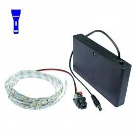 Kit de pilas Light Painting con tira de LED azules de 1 m. Efecto filamento