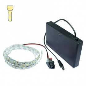 Kit de pintura luminosa a pilas con tira de LED blancos cálidos de 1 m. Efecto filamento