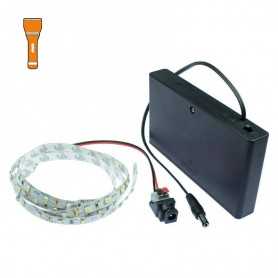 Kit de pintura luminosa a pilas con tira de LED naranja de 1 m. Efecto filamento