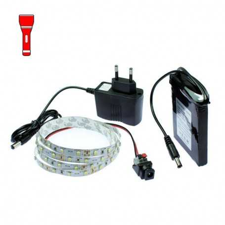 Light Painting battery kit with 1m red LED tape. Filaments effect