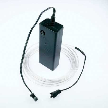 Kit de luces de cuerda blancas a pilas de 2 m. Efectos de pintura luminosa: humo y llamas