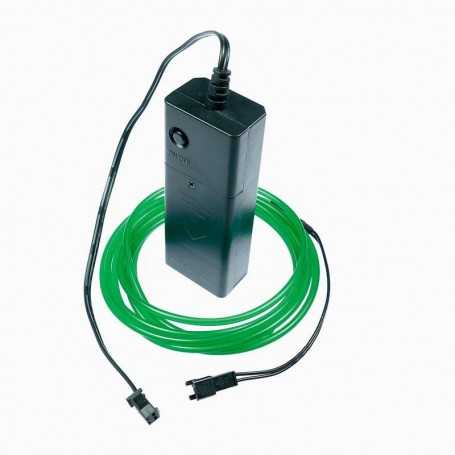 Kit de luces de cuerda verdes a pilas de 2 m. Efectos de pintura luminosa: humo y llamas