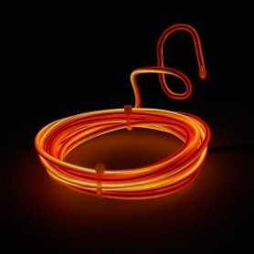 Néon modelable orange 2m au détail. Effets Light Painting forme fixe et fumée