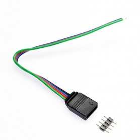 Kit de conexión RGB compuesto por un conector macho-macho y un conector hembra para soldar