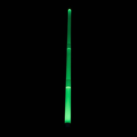 Green Collapsible Light Sword. Draped effects and flame