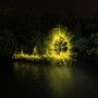Yellow Collapsible Light Sword. Draped effects and flame
