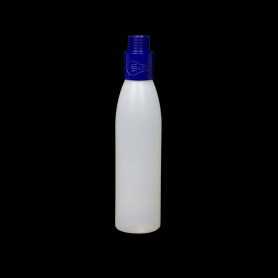 Botella opaca con filtro azul. Humo y vapor Efectos de pintura de luz