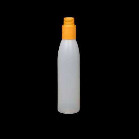 Opaque bottle with orange filter. Smoke and steam Light Painting effects