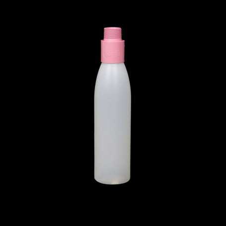 Opaque bottle with pink filter. Smoke and steam Light Painting effects