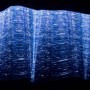 Effet drapé avec le tube transparent avec effet paillette bleu et blanc